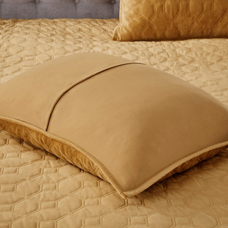 Mustard Velvet King Reversible Quilt Set