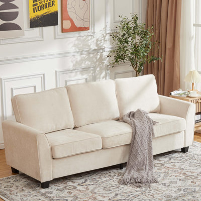 83 Inch Modern 3 Seater Sofa, Deep Seat Couch With Washable Detatchable Covers