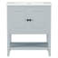 Meuble-lavabo de salle de bain avec lavabo en céramique et tablette ouverte-587391642