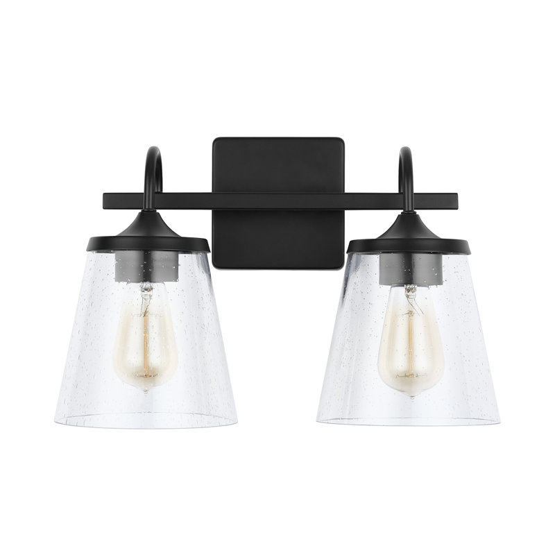 Éclairage pour meuble-lavabo à intensité variable Esley, Noir mat, 2