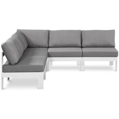 Dorothey 90'' Wide Aluminum Patio Sectional with Cushions