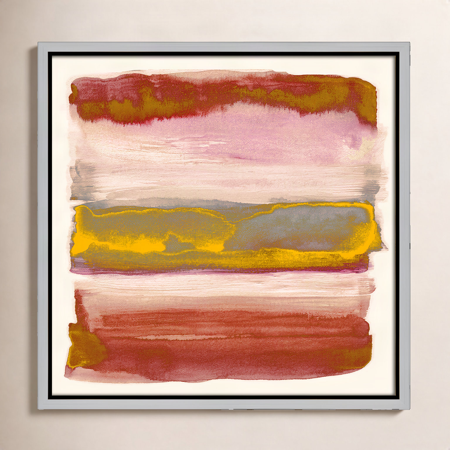 Sky Collection "Yellow Sky II" Print by Nan, Silver, 13.5" H x 13.5" W