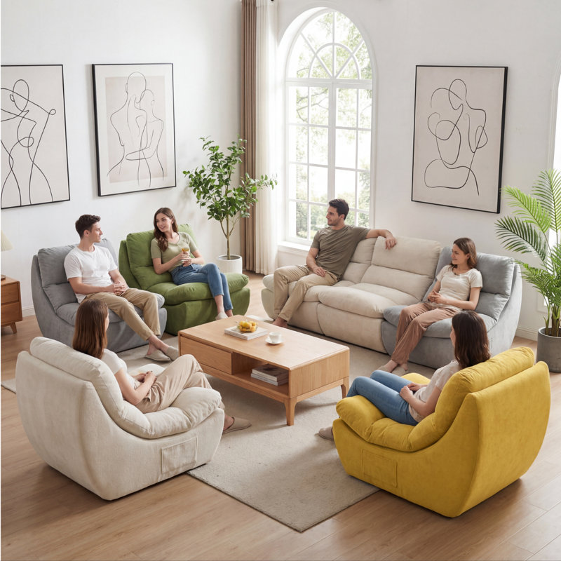 Canapé Bean Bag Chair, Polyester beige