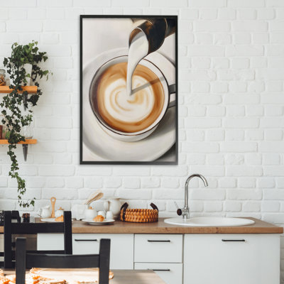 Giclée encadrée «Versing Latte Milk Swirl», conception par Annabelle Hall