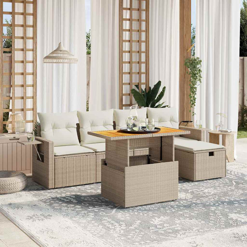 Ensemble de canapé de jardin Vidaxl, Beige, Blanc