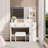 Dressing Table With LED 3-Colour Illuminated Mirror And Power Outlet