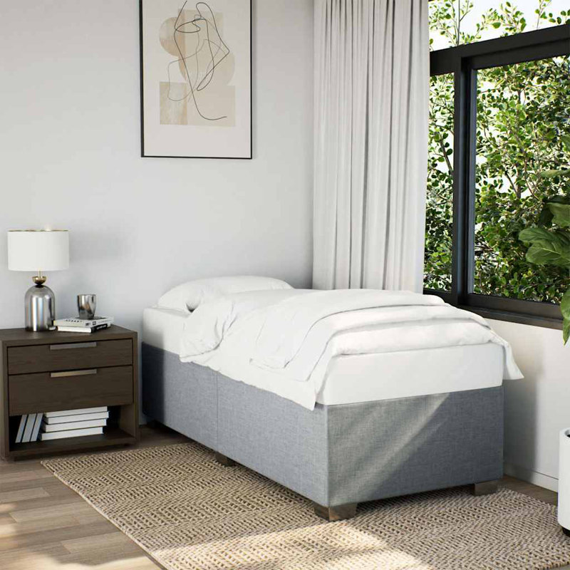 Latitude Run® Bed Frame Without Mattress Twin XL Fabric, Twin XL, Light Gray