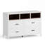 Commode 4 tiroirs avec 3 boîtes ouvertes couleur noyer-130530561