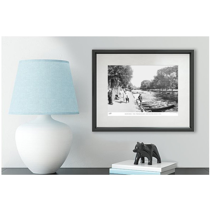 Bedford, The Promenade And River Ouse 1921 - Single Picture Frame Print, 45cm H X 60cm W x 2cm D