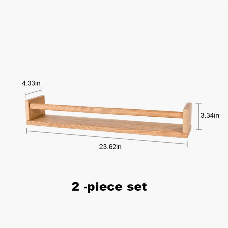 Tablette murale en bois massif, H 3,34 po x l 23,62 po x P 4,33 po