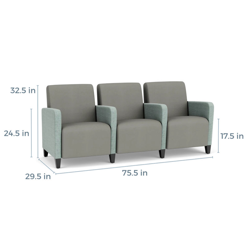 Sièges tandem Ravenna, Bois noir, Chambray écume de mer / Patriot Plus colombe