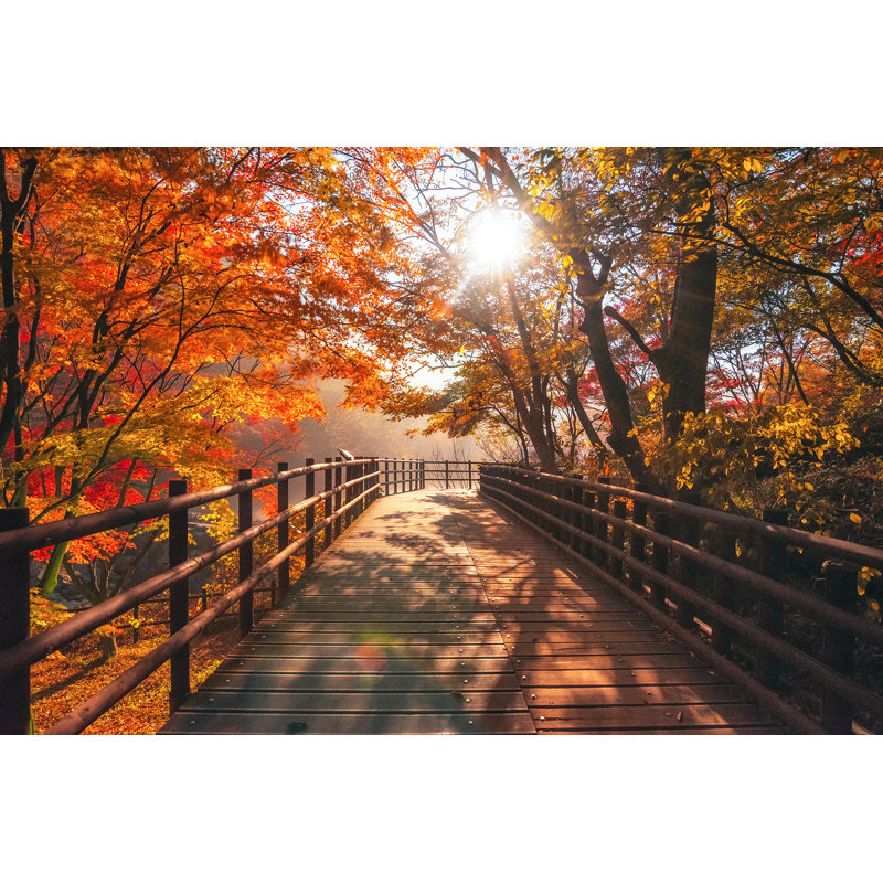«Autumn Bridge», art mural sur toile lustrée, H 30 po x l 40 po