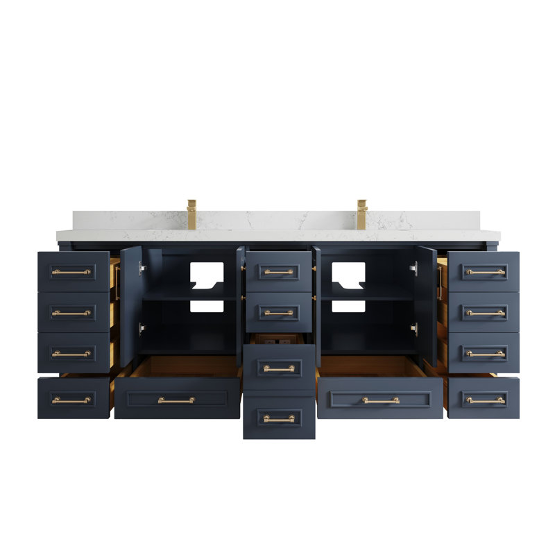 Meuble-lavabo Aberdeen, Empira, Bleu marine hâlé
