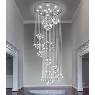 Grand lustre moderne en cristal à intensité variable