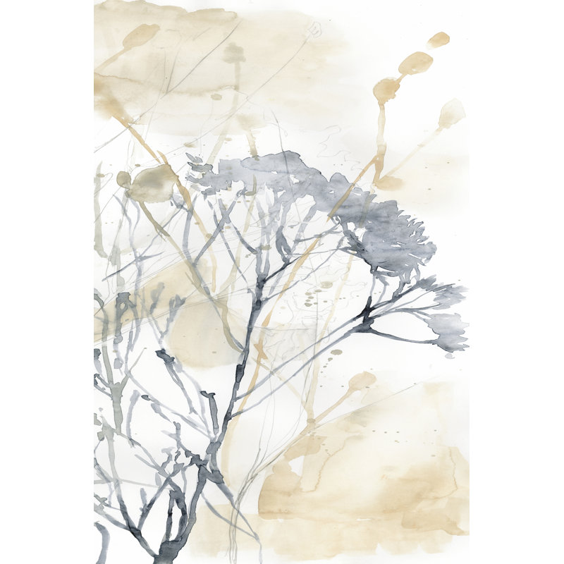 Wildflower Line Shape II by Jennifer Goldberger - Painting Print, 76 cm H x 51 cm W, Black Floater Framed
