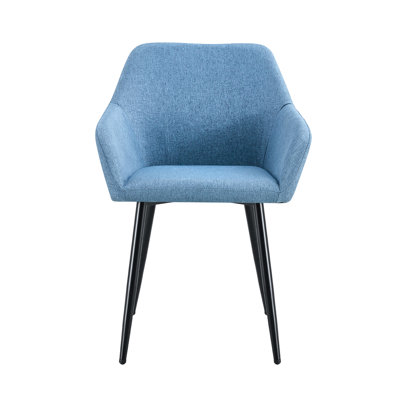 Fauteuils d'appoint en métal avec pieds en métal 2, revêtement en velours bleu, coussin rembourré de mousse, dossier uni, pour la décoration de la maison, salon, salle à manger, bureau de 2, housse, pieds, rembourrage,