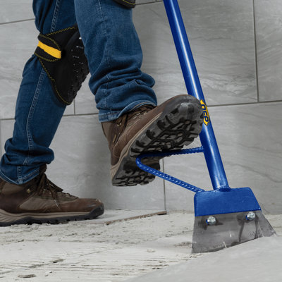 7" Wide Floor Scraper and Stripper with 48" Handle and Foot Peg