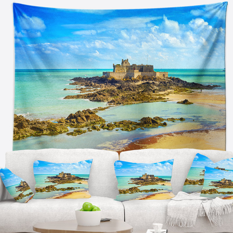 Tapisserie de la plage nationale de Saint Malo Fort, H 32 po x l 39 po