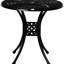Table de salle à manger ronde noire 30 "avec trou pour parasol, table d'extérieur en fonte d'aluminium. Matériau rouille, conception bistro équilibrée, pieds réglables