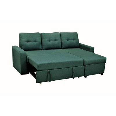 Space Sectional Sleeper, Bluenish , 3, Comfortable For Small Spaces And Living Rooms Convertible L-Shaped Bed, , Space Saving