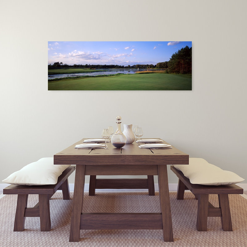 Pond in a golf course Stonewall Orchard Golf Course Grayslake Lake County Illinois USA 1 Piece Wrapped Canvas Panoramic Wall Art