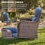 Chaises de patio pivotantes et pivotantes avec 2 coussins de 6 pouces en oléfine résistante à l'eau-1469084788