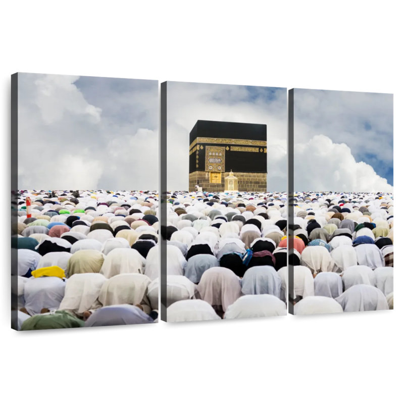 Pèlerins priant de Kaaba, H 48 po x l 74 po