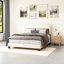 Linen Upholstered Platform Bed With Elegant Design And Sturdy Construction For Comfortable And Stylish Sleep-370831593