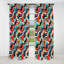 Motif rayé bleu et orange à rayures futuristes - 1 panneau-107546335