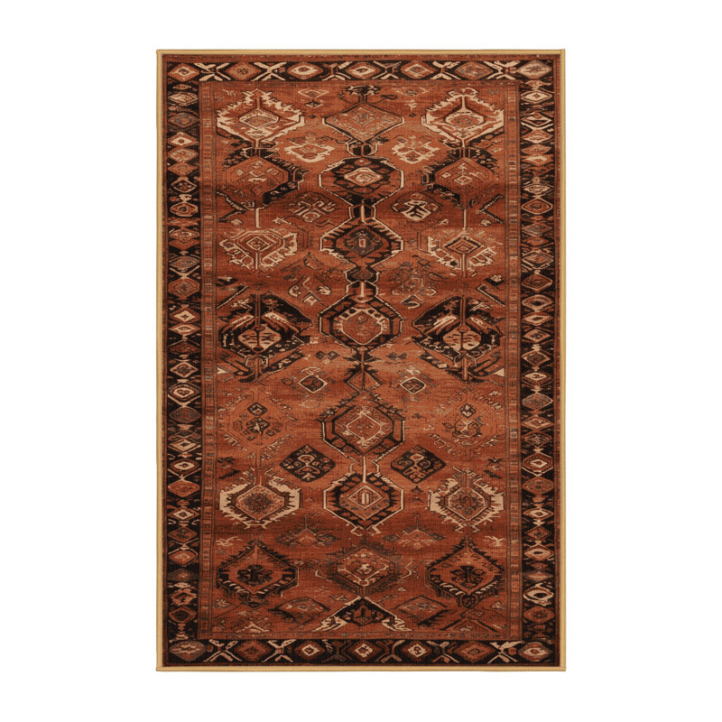Tapis brun lavable à la machine, Rectangulaire 7 pi x 10 pi