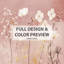 Wildflowers in Dusty Rose 5 Pcs Bedding Set - Botanical Photogram Duvet Cover And Throw Pillow Set-137329247