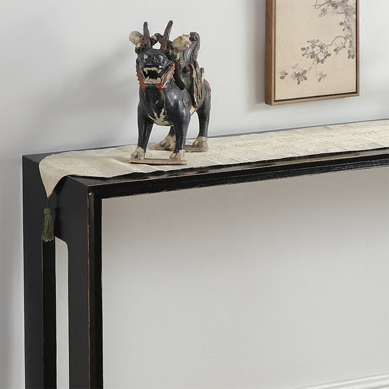 Retro Minimalist Solid Wood Console Table, 34.65" H x 78.74" W x 15.75" D