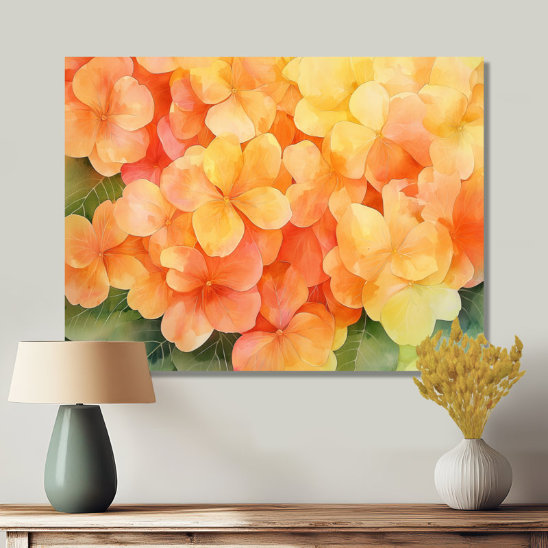 Éternelle sérénade d'hortensia II - art mural floral en métal, hortensia, 30" H x 40" W x 0.84" D