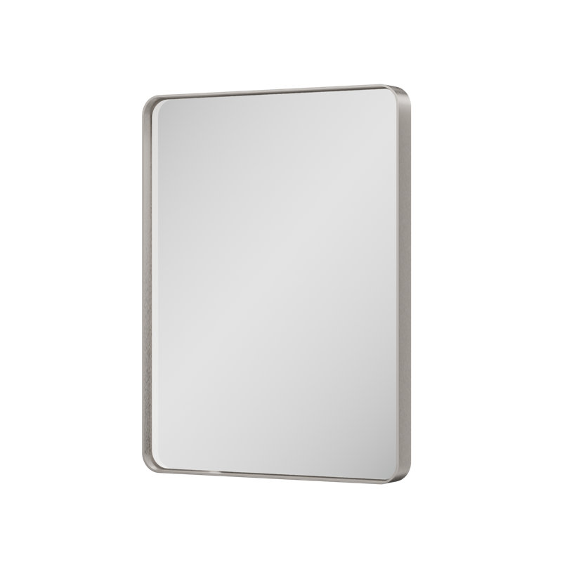 Miroir d'appoint Tyro, 32 po x 24 po, Rectangulaire, Nickel