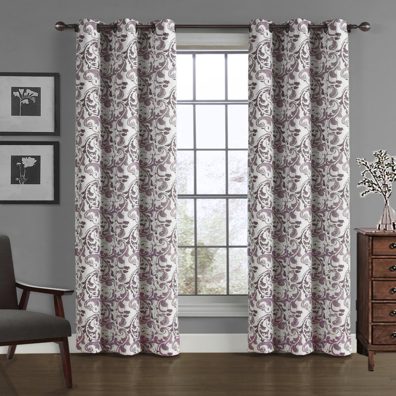 Culbertson Semi Sheer Curtain Single Panel, Dusty Lilac