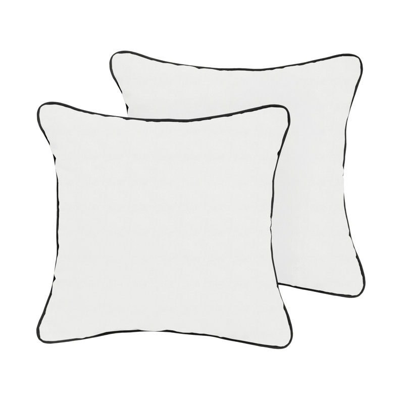 Coussin décoratif intérieur / extérieur Overton, H 18 po x l 18 po x P 6 po, Blanc/Noir