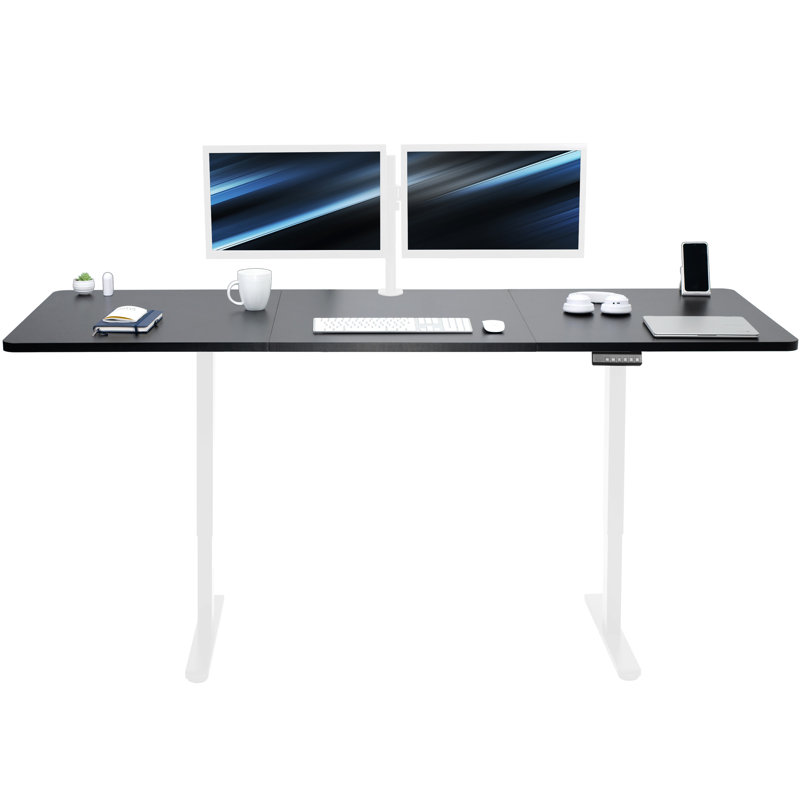 Bureau debout à deux moteurs Vivo Electric, L 82,7 po, Noir, Blanc