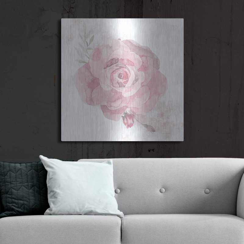 «Cottage Rose» par Bluebird Barn, art mural en métal, H 36 po x l 36 po