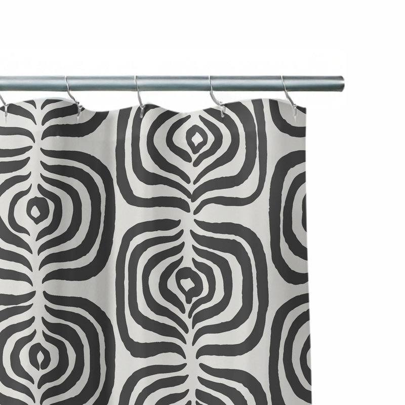 Rideau de douche ultraléger The Way, H 70 po x l 90 po, Ivoire / gris anthracite géométrique 6
