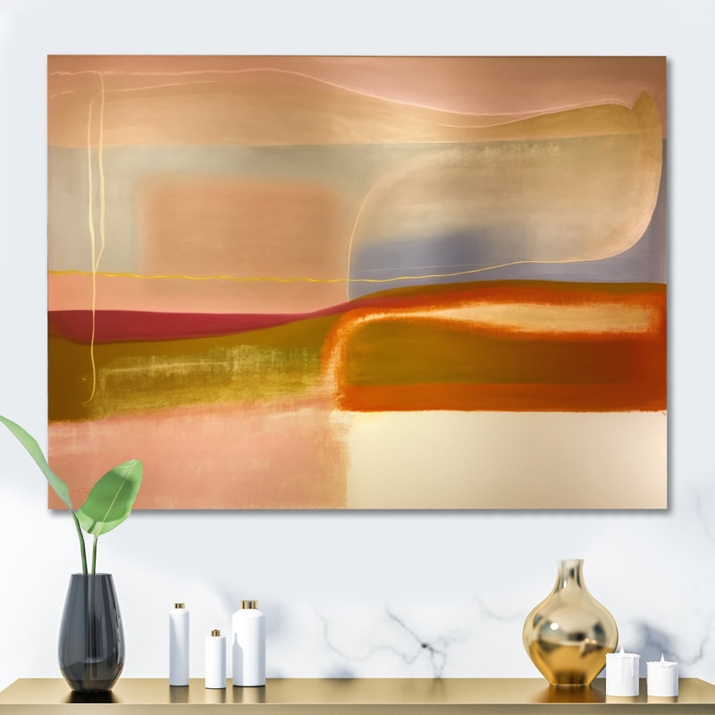 Arslaan - Art mural abstrait sur toile, H 24 po x l 32 po x P 1 po, Toile tendue