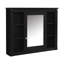 Meuble-lavabo de salle de bain avec lavabo supérieur, armoire à miroir, armoire de rangement moderne avec 2 portes à fermeture douce et 2 tiroirs, meuble-lavabo simple-879288299