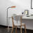 Litespan Slim 55 in. Industrial Dimmable LED Directional Task Floor Lamp, Black Finish and Wood Base-62954095