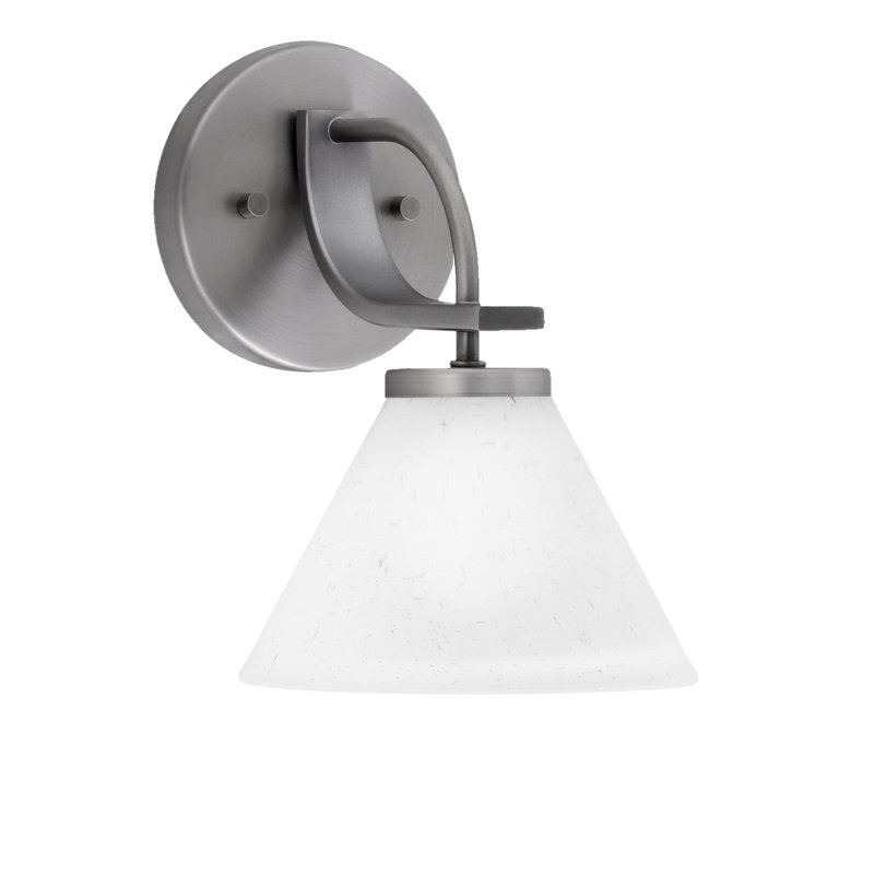 Applique murale Cavella avec verre mousseline blanc 7 po, Graphite