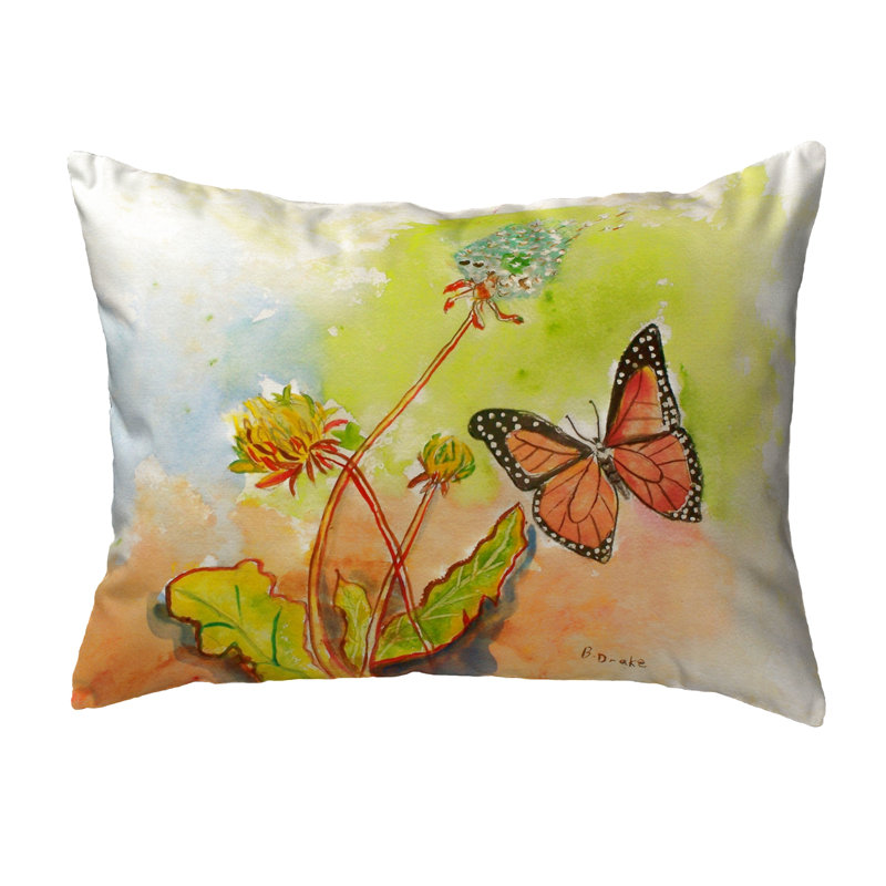 Butterfly Outdoor Reversible Throw Pillow