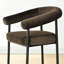 Chaise rembourrée moderne avec accoudoirs courbés-19420283