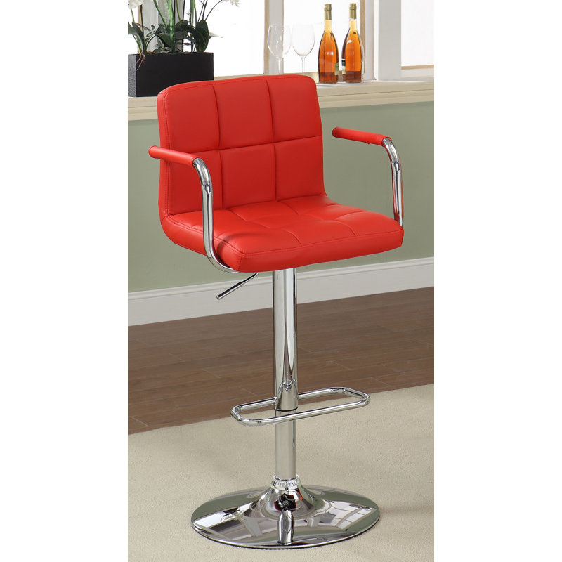 Tabouret de bar pivotant à hauteur réglable, Rouge