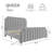 Grey Velvet Upholstered Platform Bed Frame Queen Size with Tall Headboard Footboard Nailhead Trim   Wood Slats No Box Spring Needed-426797241-426797242