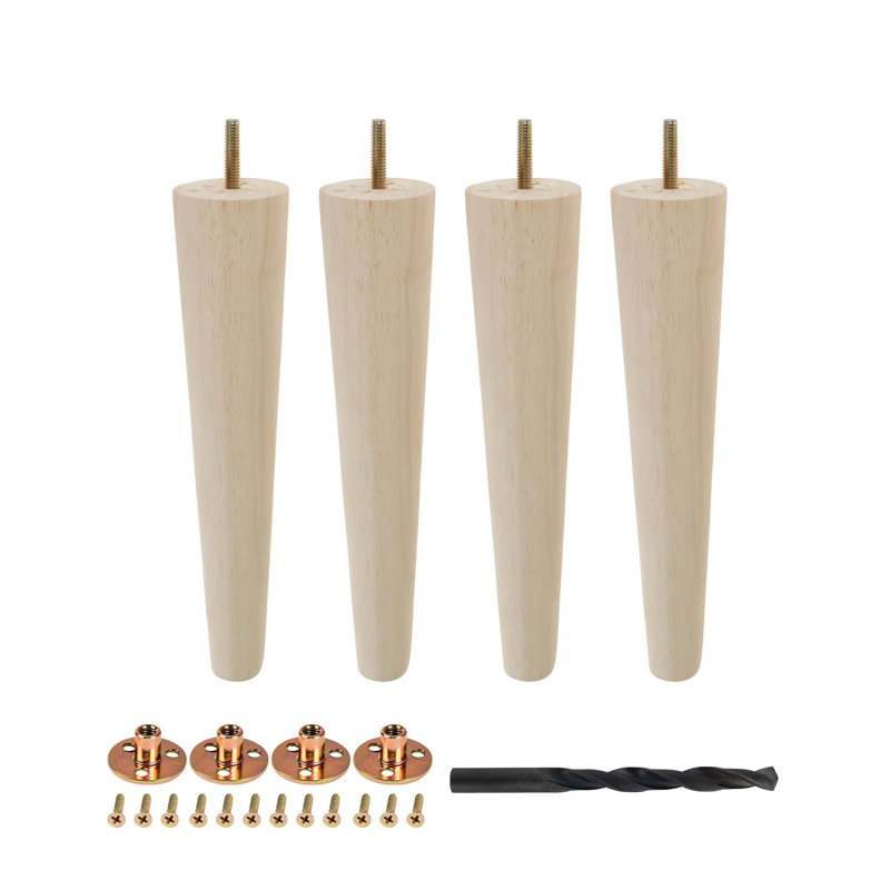 Base de pattes de meuble non finies, paquet de 4, H 10 po x l 2,125 po x P 2,125 po