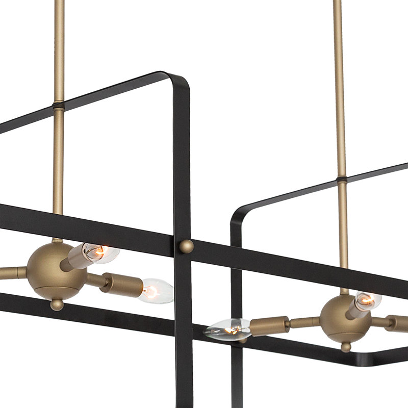 Luminaire suspendu linéaire pour îlot de cuisine 6 lumières Krists