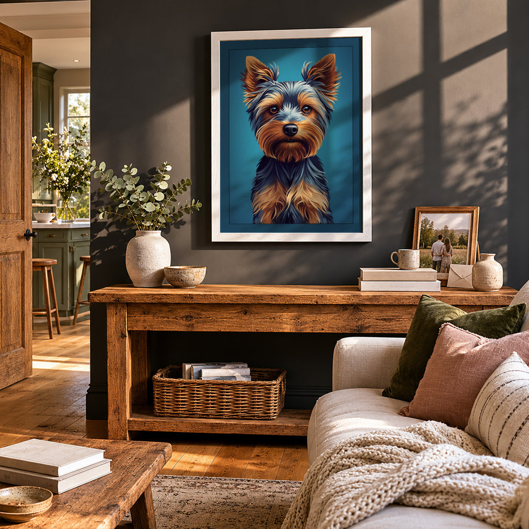 Portrait of a Yorkshire Terrier Modern - Framed Print